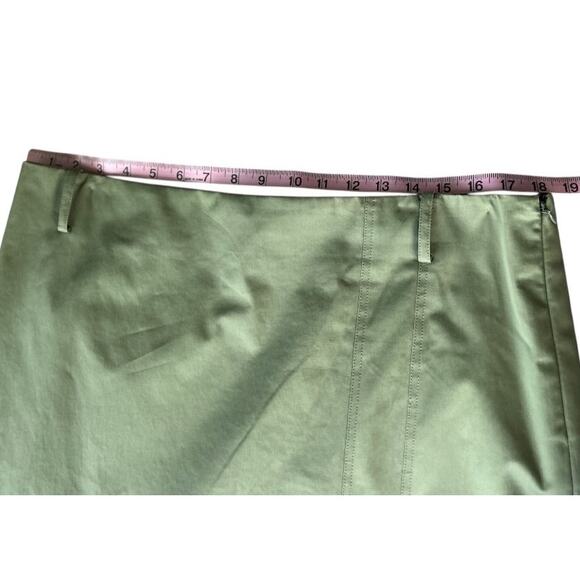 EUC PER SE by Carlisle Olive Green Partial Pleat Skirt Size 14 - Picture 3 of 5